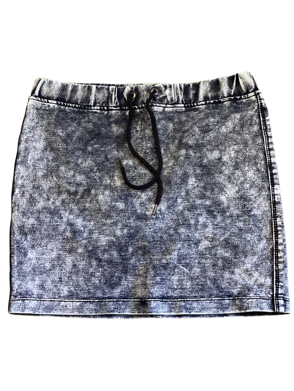 BONGO Blue Acid Wash Stretchy Cotton Denim Look Mini Skirt Small